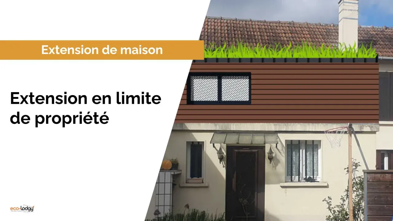 Extension de maison avec toit végétalisé, projet nécessitant un permis de construire.
