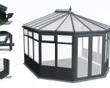 Une élégante verrière victorienne aux lignes classiques, dotée d'une structure en aluminium et PVC, parfaite pour agrandir votre espace de vie.