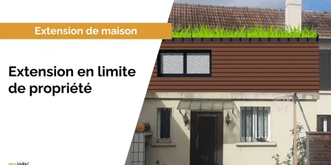 Extension de maison avec toit végétalisé, projet nécessitant un permis de construire.