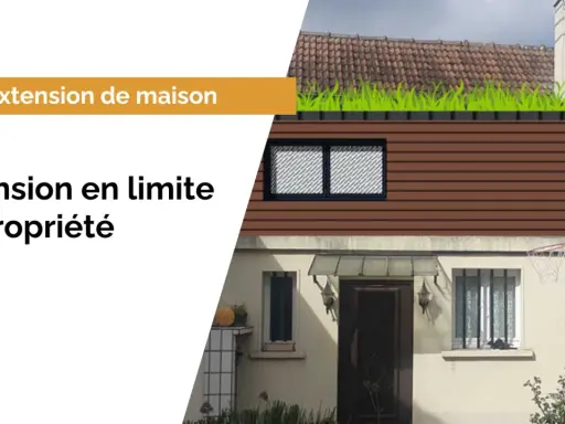 Extension de maison avec toit végétalisé, projet nécessitant un permis de construire.