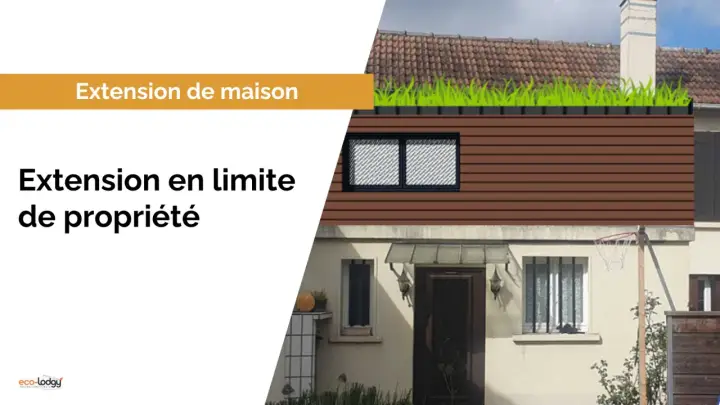Extension de maison avec toit végétalisé, projet nécessitant un permis de construire.
